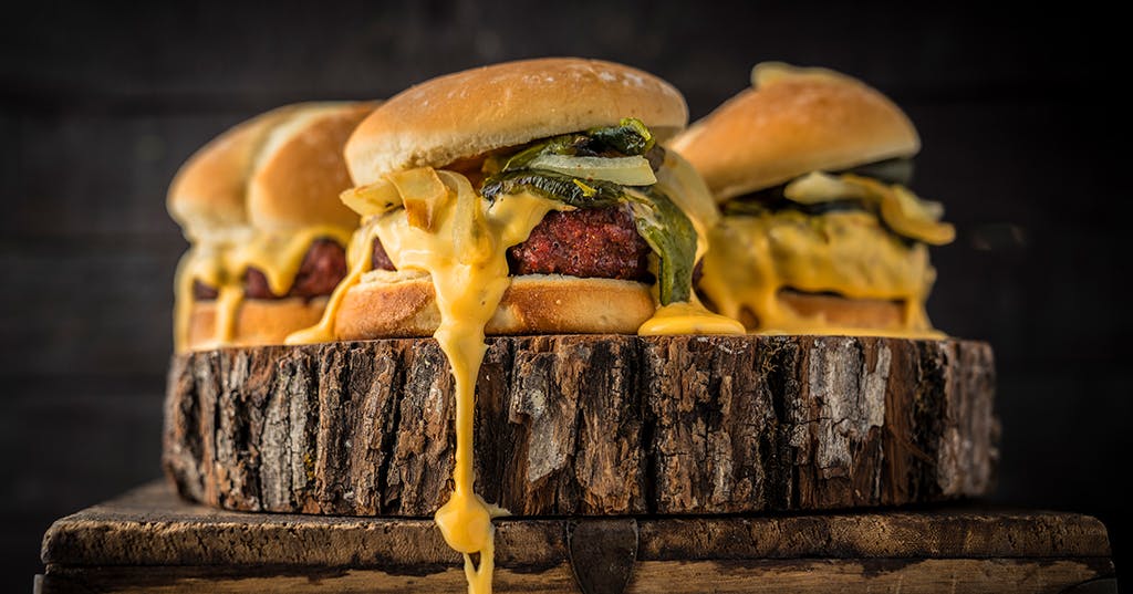 Roasted Hatch Chile Burger with Smoked Cheese Sauce